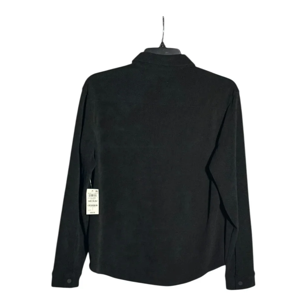 Mode of One Corduroy Long Sleeve Snap Front Solid Color Men's Shirt Black size M